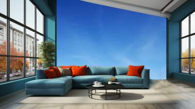 Vibrant color panoramic sky with cloud on a sunny day. Beautiful cirrus cloud. Wall mural