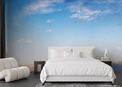 Vibrant color panoramic sky with cloud on morning. Beautiful cirrus cloud. Panorama high resolution photograph. Wall mural