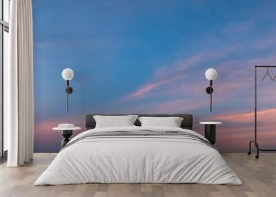 Vibrant panoramic sky on twilight time. Wall mural