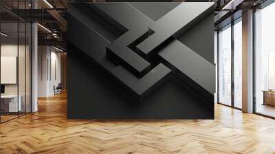 94 Sleek metallic logo for a cutting-edge business social network, a minimalist composition Wall mural