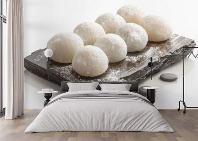 Freshly made Japanese mochi with a dusting of powdered sugar Wall mural