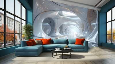 Futuristic urban transportation terminal Wall mural