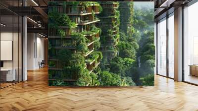 High-tech residential complex with green spaces Wall mural