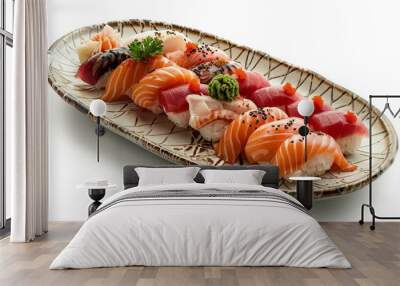 Japanese sushi nigiri with various toppings Wall mural