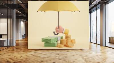 3D illustration concept for finance insurance, protection, safe investment or banking Wall mural