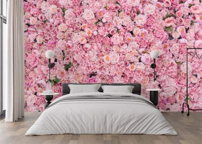 Beautiful Pink flowers background Wall mural