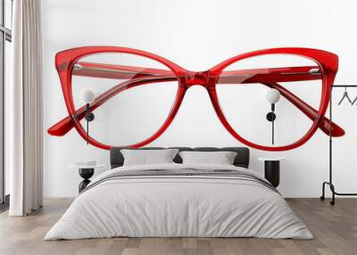 Round eyeglasses with modern and minimal style isolated on background, optical accessories for male and female in daily life. Wall mural