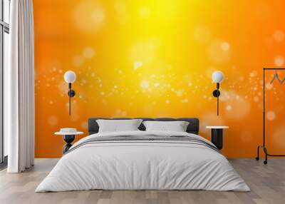 Bokeh abstract blurred orange and yellow beautiful background. Soft color light glitter sparkles. element for backdrop or design cosmetic ads, happy new year, halloween, beauty, summer, christmas Wall mural