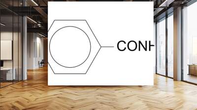 Chemistry illustration of Benzamide compound in organic chemistry Wall mural