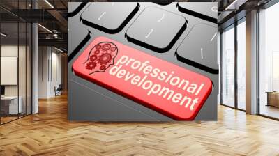 keyboard with professional development text Wall mural