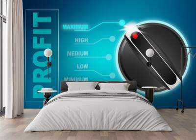 Maximum level of profit concept with knob Wall mural