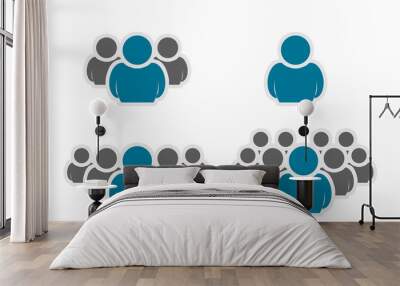 People Group Icons set. Crowd people Icons Wall mural