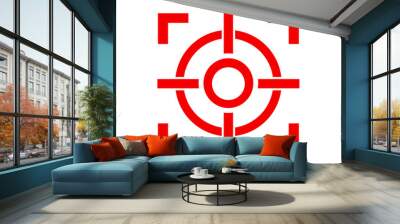 Red target icon in modern design style Wall mural