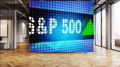 S&P 500 stock with green arrow point up Wall mural