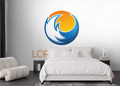 Awesome Wave Circle Premium Logo Vector Wall mural