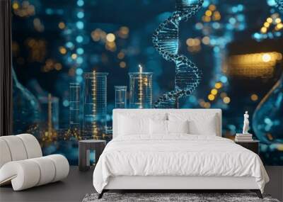 AI advancements in scientific research, accelerating discoveries and data analysis Wall mural