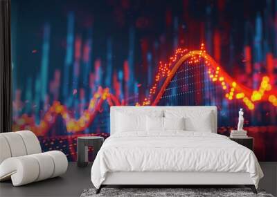 Financial Roller Coaster, Illustrate the concept of market volatility with images of roller coasters, symbolizing the ups and downs of stock prices Wall mural