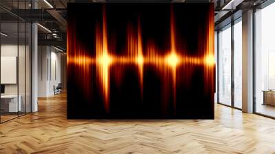 Burning equalizer graphic on black background. Wall mural