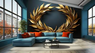 golden laurels icon isolated  Wall mural