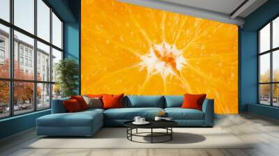 Macro shot of orange fruit texture. Food background Wall mural