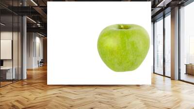 one green apple isolated on white background with copy space. Wall mural