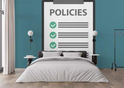 Policies document icon Wall mural