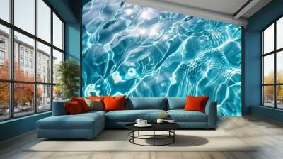 Swiming pool wave water top view background illustration generated by ai Wall mural