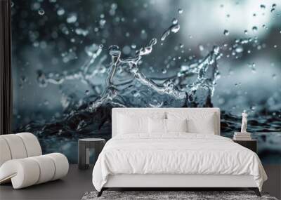 Water splash white background illustration generated by ai Wall mural