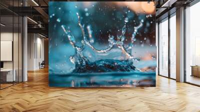 Water splash white background illustration generated by ai Wall mural