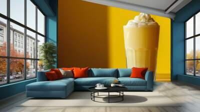 Yellow smoothie healthy food background illustration generated by ai Wall mural