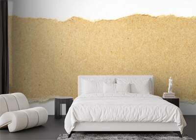 brown ripped paper on white background, have copy space for put text Wall mural