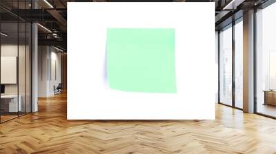 green post it on white background Wall mural