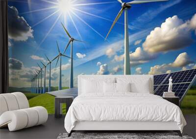 solar panels and turbines Wall mural