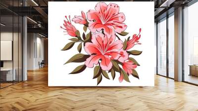 Floral botanical texture pattern with pink flowers Can be used for wallpaper, pattern fills, web page background, surface textures. Wall mural