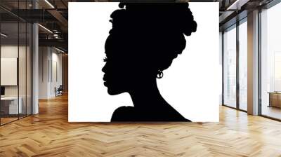 Black woman silhouette vector illustration with isolated background Wall mural