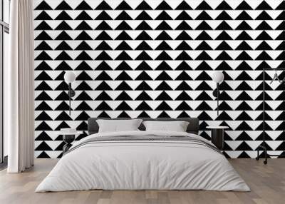 Upward arrow pattern. Triangular chevron interlocking arrows seamless template black and white. abstract background. vector illustration Wall mural