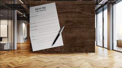 empty paper blank resume Wall mural