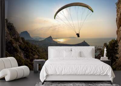 flying on paraplane Wall mural