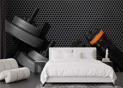 still life of group sports equipment Wall mural