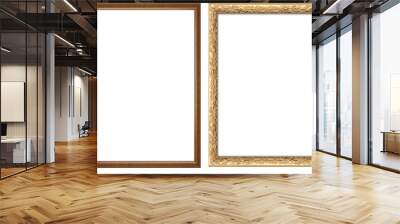 picture frame png  , Set of golden frames - Isolated transparent PNG background - Premium pen tool cutout Wall mural