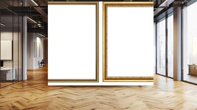 picture frame png  , Set of golden frames - Isolated transparent PNG background - Premium pen tool cutout Wall mural