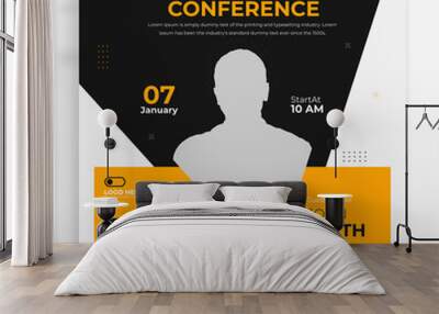 Creative business conference social media post banner template Wall mural