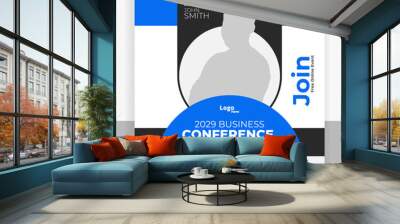 Creative business conference social media post banner template Wall mural