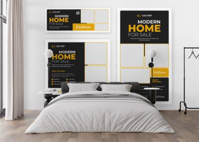 Real Estate home sale social media template design set, home sale post, cover and story design Wall mural