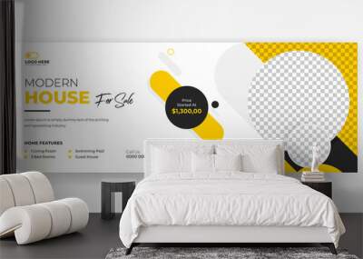 Real estate social media cover banner design, real estate web banner design template Wall mural