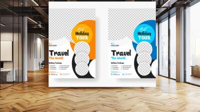 Travel flyer poster editable print ready template design Wall mural