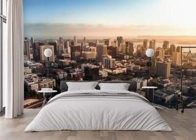 Downtown San Diego Skyline Buildings At Sunset Wall mural