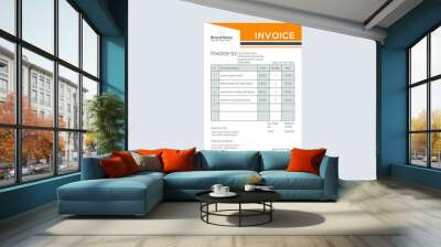 Corporate Unique Invoice Design Template  Wall mural