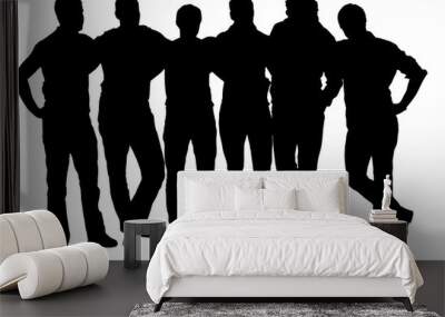 Vector silhouette of a group of people or friends standing Wall mural