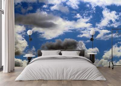 Photo background bright white big clouds Wall mural